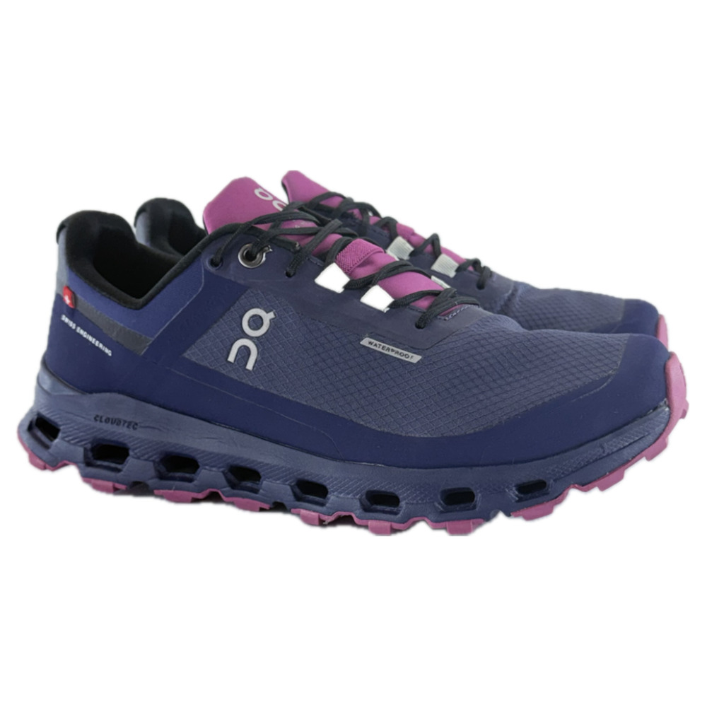 ON Cloudvista Waterproof Flint Acai Women 6 CloudTec Helion Trail Running Shoes